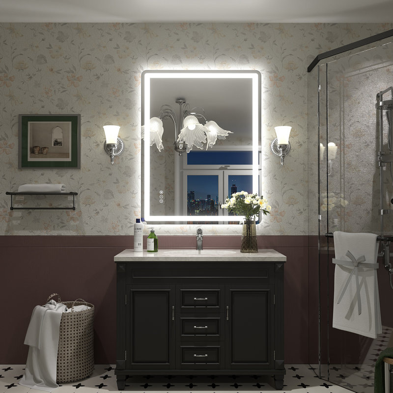 Aevar UL Certified Front & Back LED Anti-Fog Tempered Glass Bathroom/Vanity Mirror with 3-Year Warranty, 36" x 28"