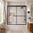 59" W x 56" H Double Sliding Semi Frameless Tub Door with Clear Glass-98154817