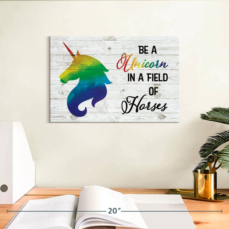 Citation de fierté licorne, H 8 po x l 12 po