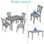 Wooden Dining Rectangular Table Set For 4,Kitchen Dining Table For Small Space,Grey