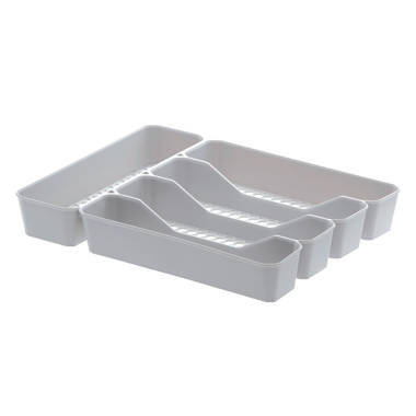 SR-HOME Silverware Organizer With Lid For Drawer, Plastic Utensil