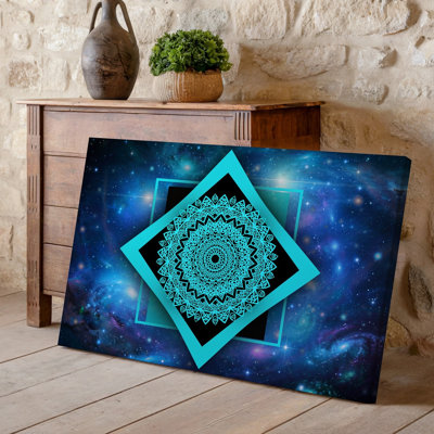 Canvas A Vibrant Cosmic Background Filled With Swirling Galaxies And Stars Wall Art In Deep Shades Of Blue Purple And Black Creates A Canvas Wall Art