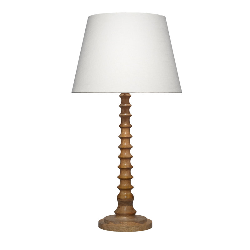 Lampe de table en bois Eze avec abat-jour en lin