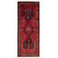 Tapis de couloir unique en laine 3 pi 6 po x 9 pi années 1990 rouge