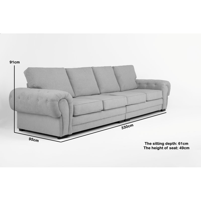 Elkland 4 Seater Sofa, Silver