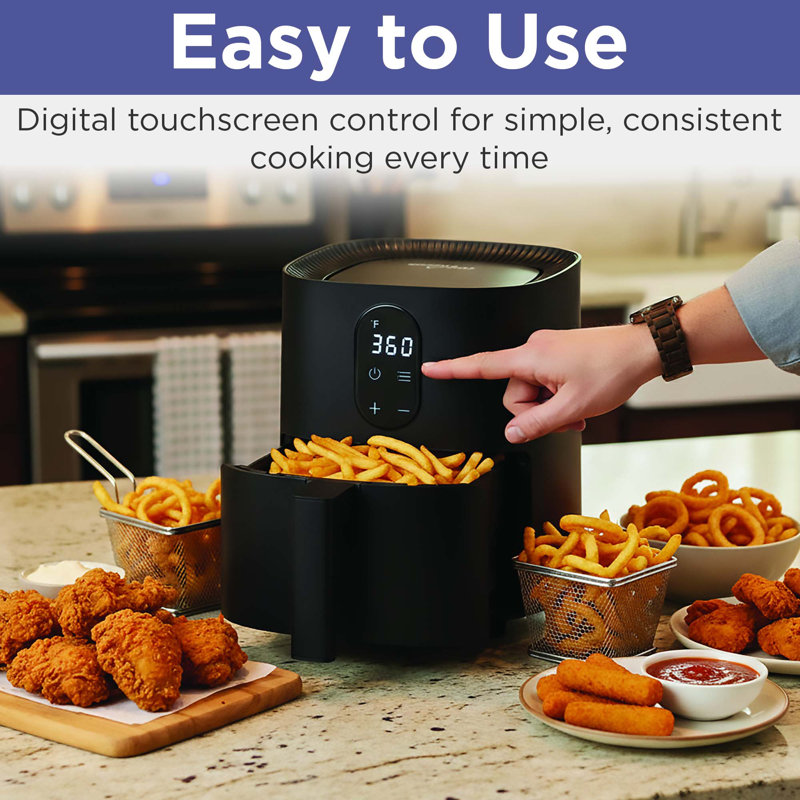 Magnavox 2.64qt./2.5L 1,000-watt Air Fryer With Touchscreen Controls, Black