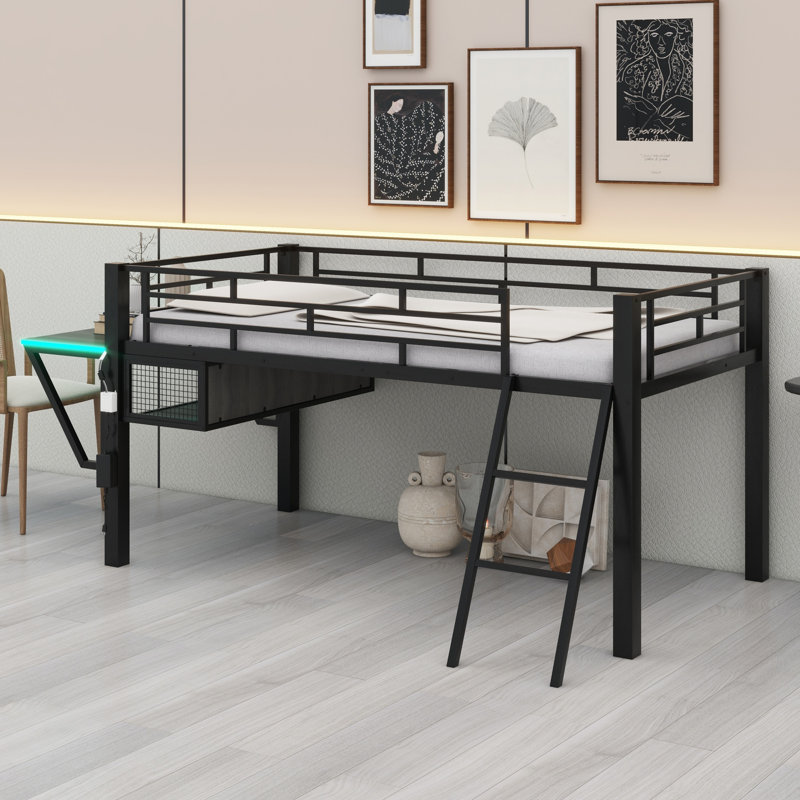 Lit mezzanine avec bureau Gaming, DEL