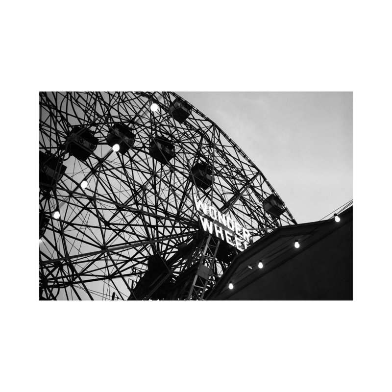 1920s Looking up at Wonder Wheel Amusement Ride Coney Island New York USA 1 Piece Wrapped Canvas Wall Art