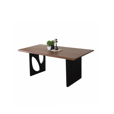 Table de salle à manger rectangulaire en bois massif 78,74 "de style nordique