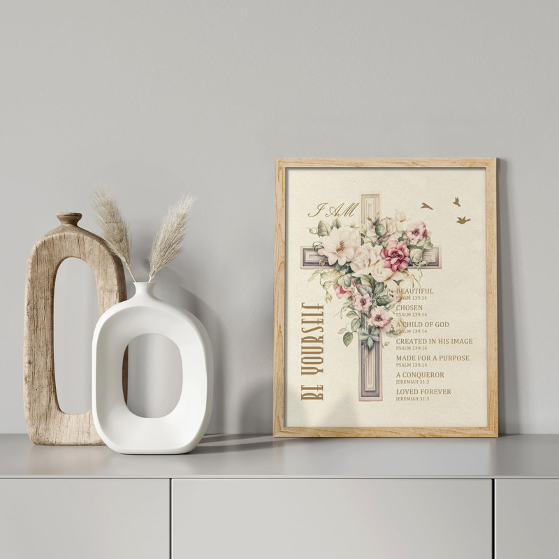 «Be Yourself Girl's Room» sur papier, Encadré naturel, H 16 po x l 12 po