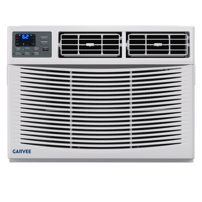 Climatiseur de fenêtre intelligent WiFi 12 000 BTU avec chauffage et climatisation GarveeHome, climatisation CA silencieuse écoénergétique, télécommande et contrôle d'application, installation à travers le mur pour une chambre à bureau à domicile