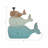 Cohl Figurine Resin Polyresin Coastal Whale Stack Tall Accent for Home Office Bedroom Living Room Nautical Beach Theme Decor Coastal-Inspired - 9" Blue, White, Tan