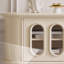 Meuble télé en bois massif blanc crème-105897407