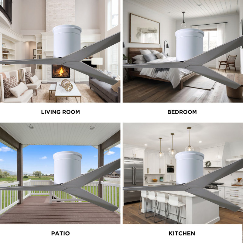 Eliza Ceiling Fan, Gloss White, Gloss White