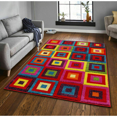 Rectangle Geometric Area Rug