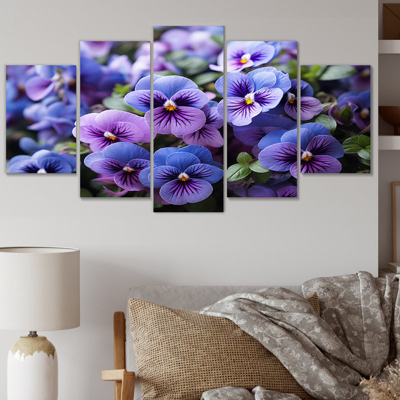 Soud - impression sur toile florale - 5 panneaux