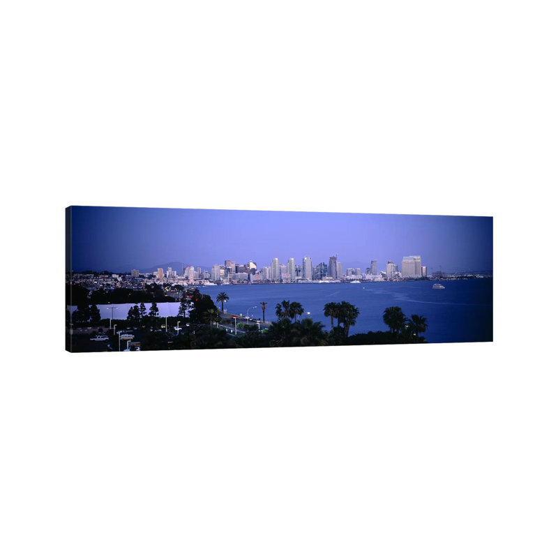 City At The Waterfront - Wrapped Canvas Panoramic Print, 30.48 cm H x 91.44 cm W x 1.91 cm D