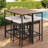 5-piece Outdoor Dining Table Sets Included 1 Foldable Table And Stools With Cushions-1518900120