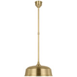 Thomas O'Brien, "Academy Pendant in Matte Black with 16" Soft Copper Rockhouse Shade