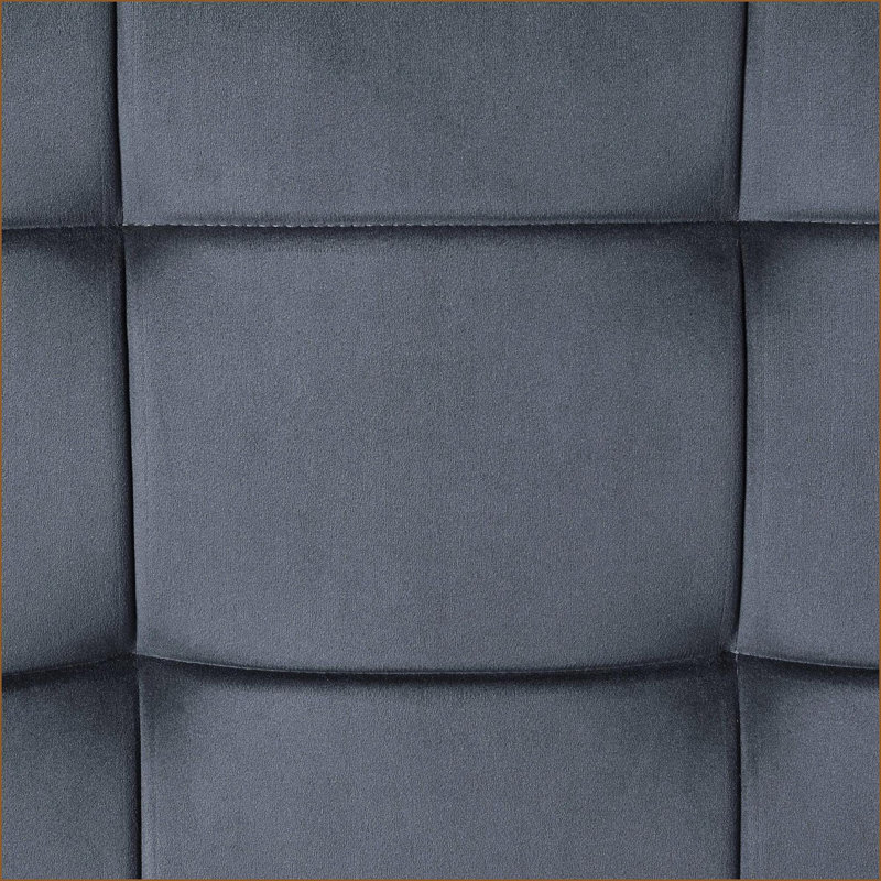 Ottoman, Industrial Metal Frame Velvet Upholstered, Slate Gray Light Gray, for Living Room | Metal | Velvet