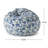 Spring 3 Foot Rounded Bean Bag, Blue Rose Print
