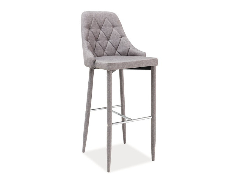Trevett Upholstered Counter Stool with Metal Frame, Grey