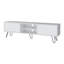 Table de télévision blanche avec compatibilité de 55 po - Rangement et console fonctionnelle avec pieds en épingle et console pour téléviseur, 2 tiroirs