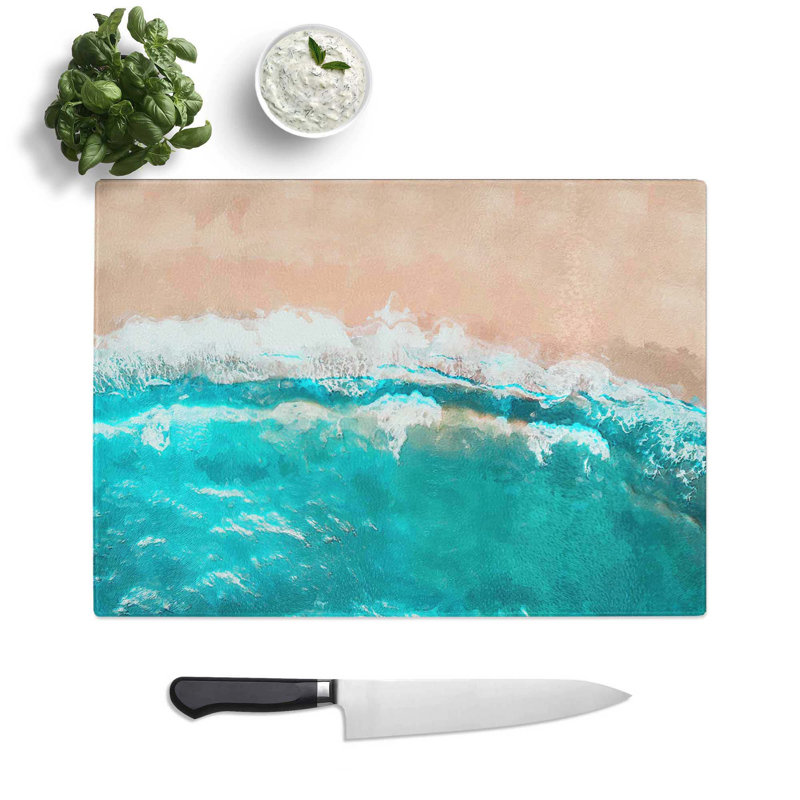 Tempered Glass Bixby Creek Monterey California Chopping Board, 39 cm W x 28.5 cm L