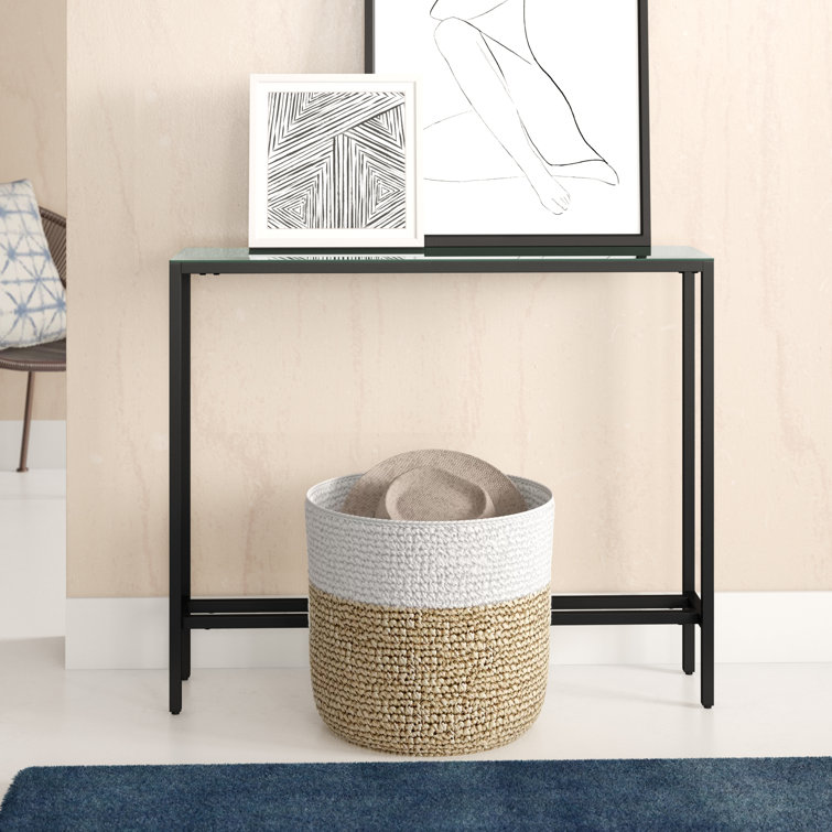 Lathem Glass Top Console Table