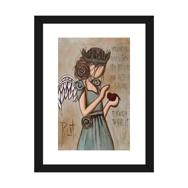 Strong Enough - impression d'art graphique, H 24 po x l 16 po x P 1 po, Papier encadré noir