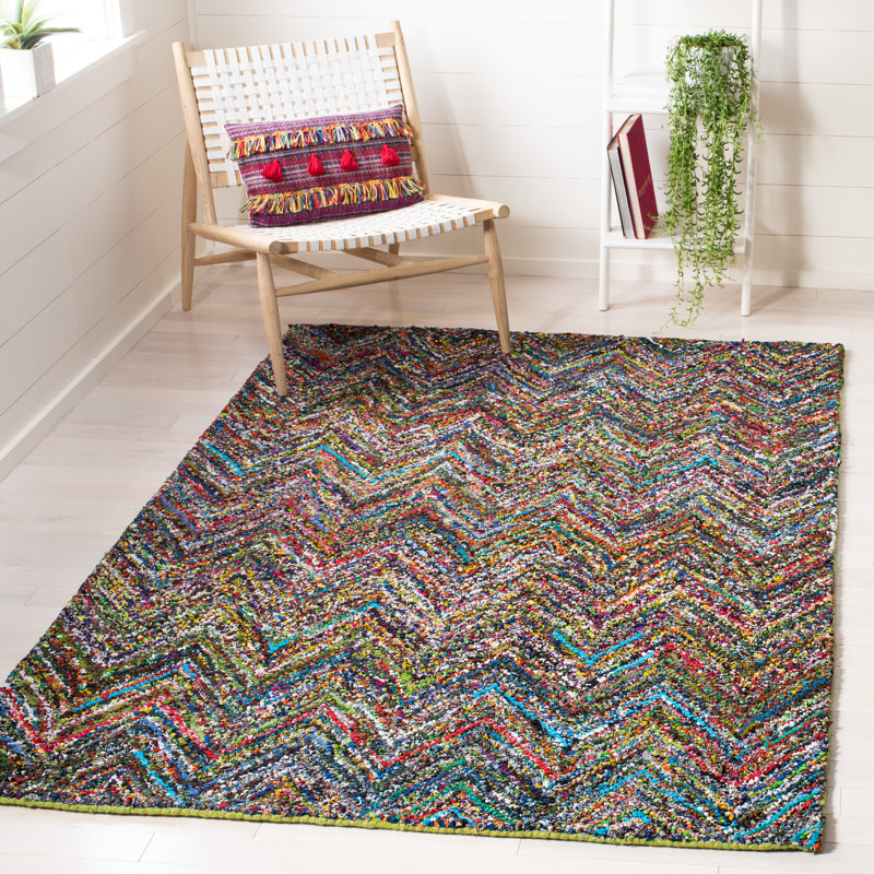 Tapis rouge / bleu / multicolore Nantucket, Rectangle 6 pi x 9 pi