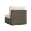 Dumont 1-Piece Wicker Patio Armless Sofa With Beige Cushions