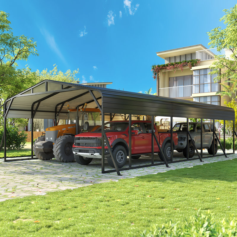 20 ft. W x 40 ft. D Metal Carport with Reinforced Heavy-Duty Steel Frame, Large Outdoor Canopy Shelter for Vehicles & Equipment
