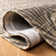 Laumer Hand Woven Hemp/Cotton Geometric Rug in Light Beige/Grey