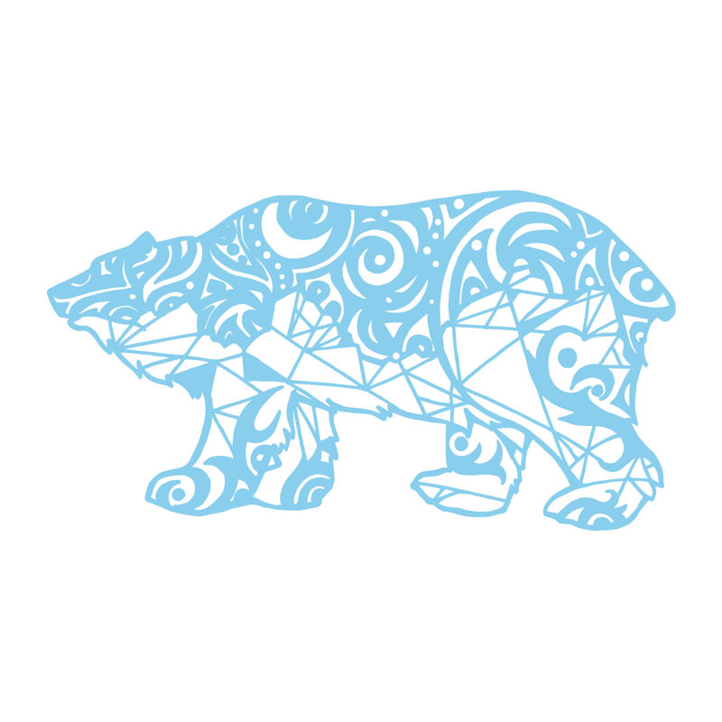 Adhésif décoratif ours polaire, H 15 po x l 28 po, Bleu pastel