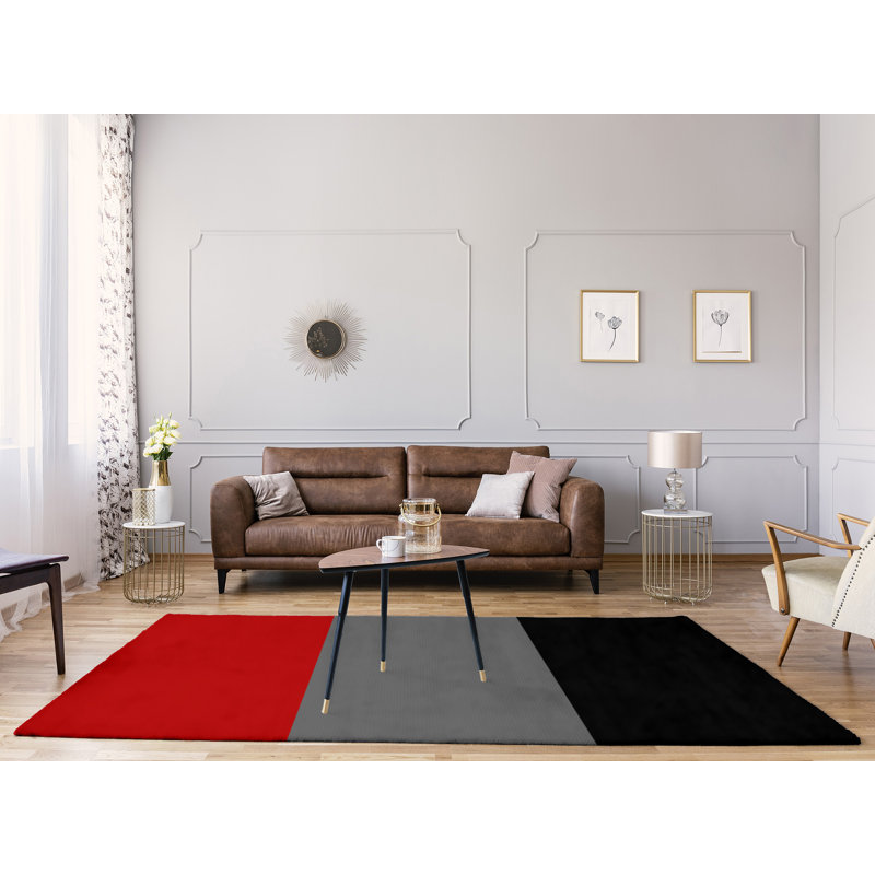 Tapis rouge/gris, Rectangle 9 pi x 12 pi