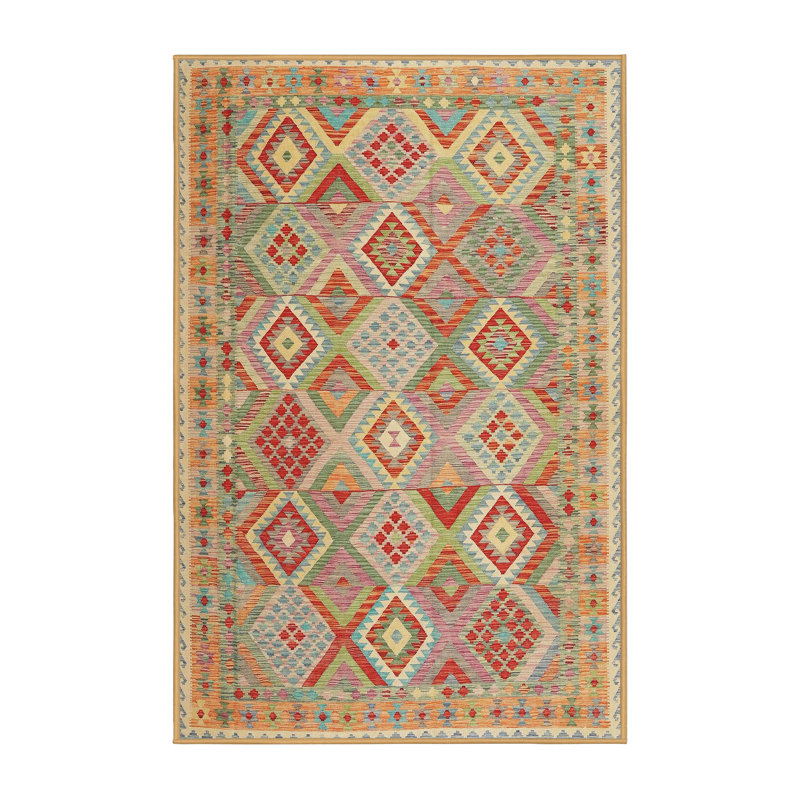 Tapis beige / brun / bleu Southwestern, Rectangle 7 pi x 10 pi