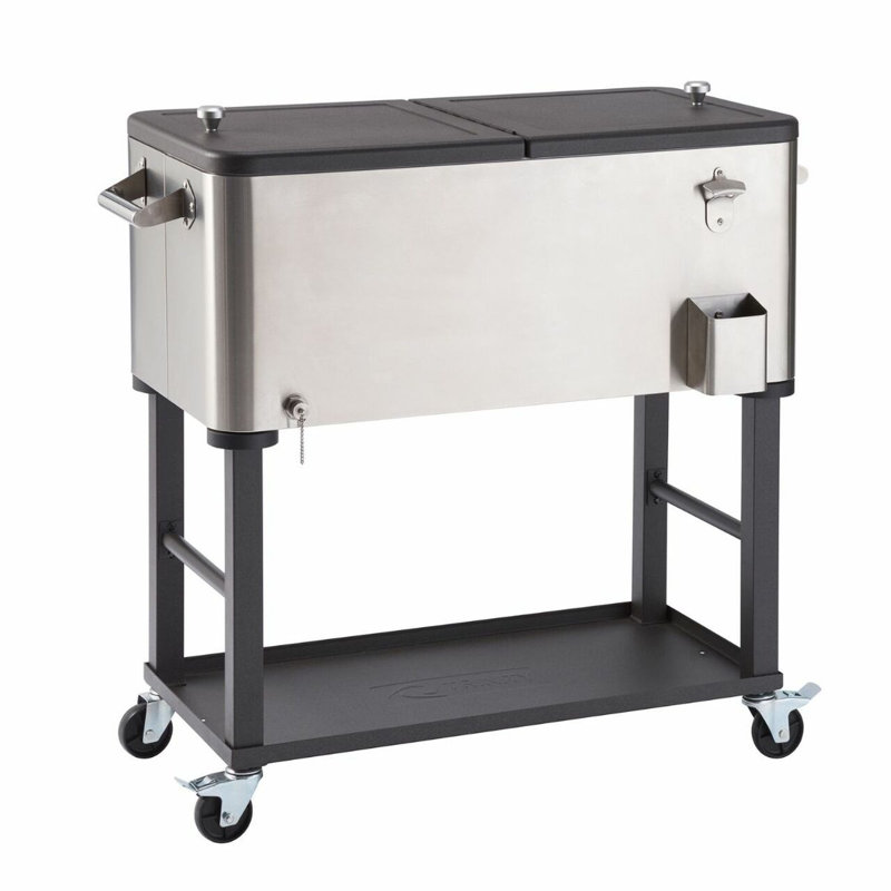 TRINITY 80 Qt./20 Gal. Stainless Steel Wheeled Cooler w/ Detachable Tub