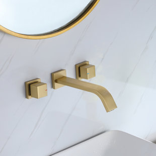Wall‑Mounted 2‑Handle Bathroom Faucet with Premium Brass Construction – Modern Splash‑Free Design