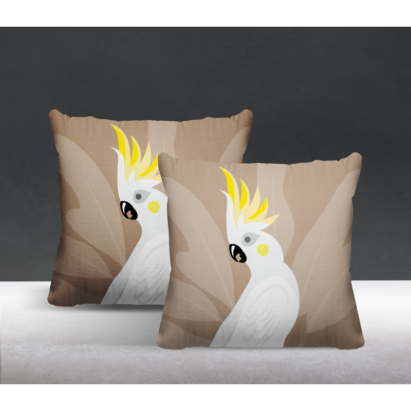 Coussin intérieur / extérieur Catoo Bird, Beige, L 17 po x H 17 po