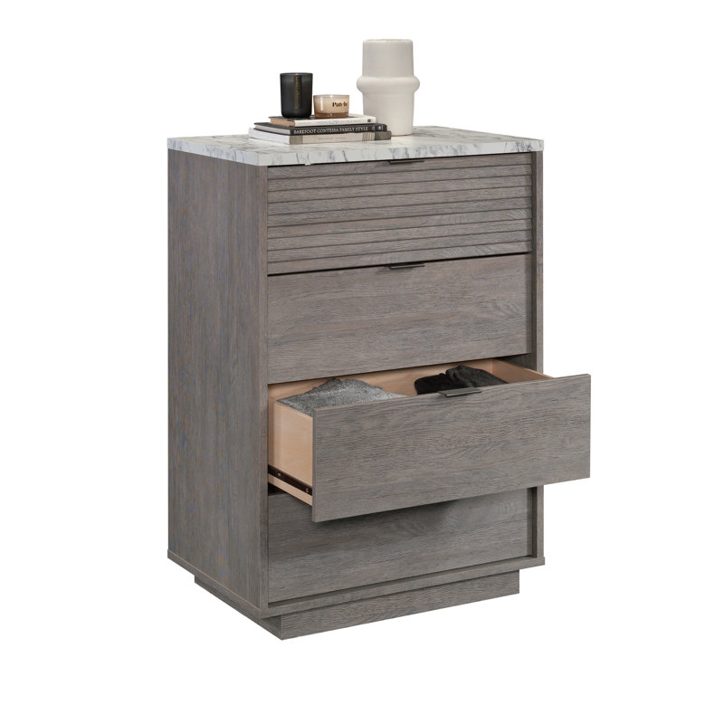 Commode 4 tiroirs, finition brune