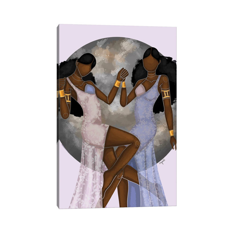 «Gemini» par Colored Afros Art, impression sur toile tendue, H 12 po x l 8 po x P 0,75 po