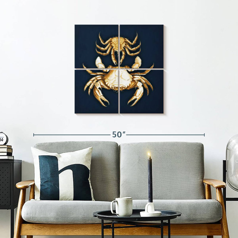 Crabes bruns bleu marine, H 26 po x l 26 po