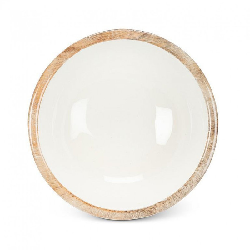 Bol décoratif blanc brillant, White/Brown