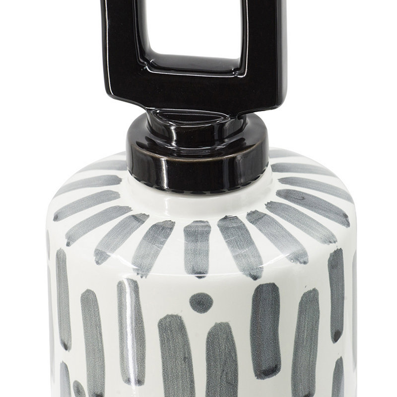 Pot en céramique noir / gris, H 16,7 po x l 5,7 po x P 5,7 po