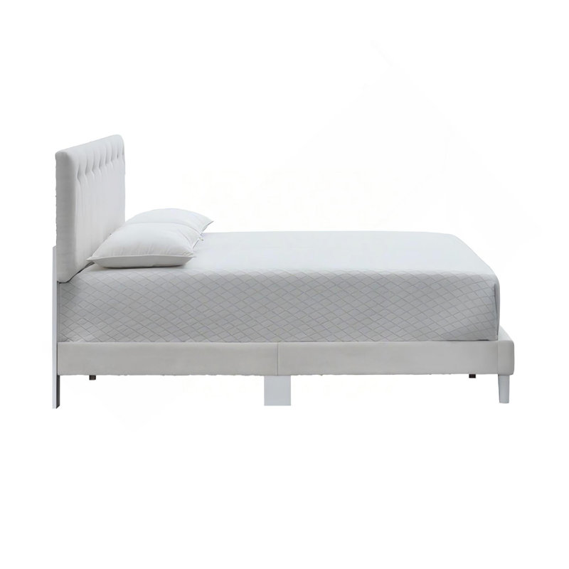 Lit Sinclair G001608-QB-UP BLÉ (matelas non inclus), Grand lit