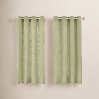 Kambi Linen Blend Semi-Sheer Curtain Panel Pair