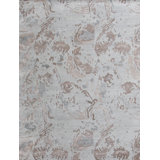 Abstract Area Rug in Beige/Gray/Light Blue/Natural
