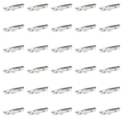 30 Pack Satin Nickel Modern Stainless Steel Cabinet Pulls, Bar Pulls, Drawer Pulls and Handle Pulls Model CPMBXMO0003 Hole Distance 5 1/16''