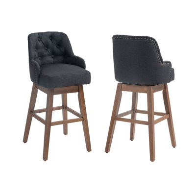 Rakhia Bar Stools Set of 2 Counter Height ChairsSwivel Bar Stools
